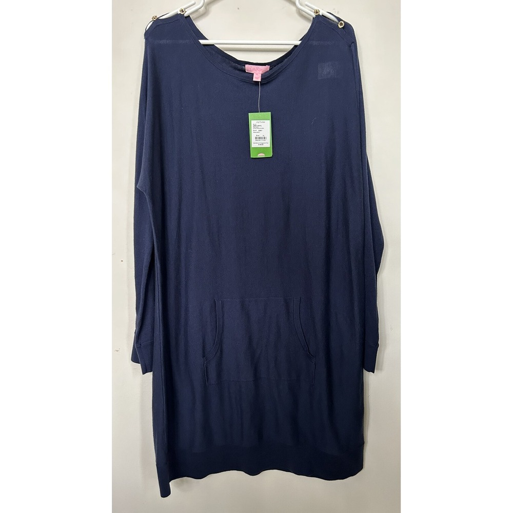 NWT Lilly Pulitzer Jupiter True Navy Wool Blend Sweater Tunic Dress Sz XL $148 - Picture 2 of 8